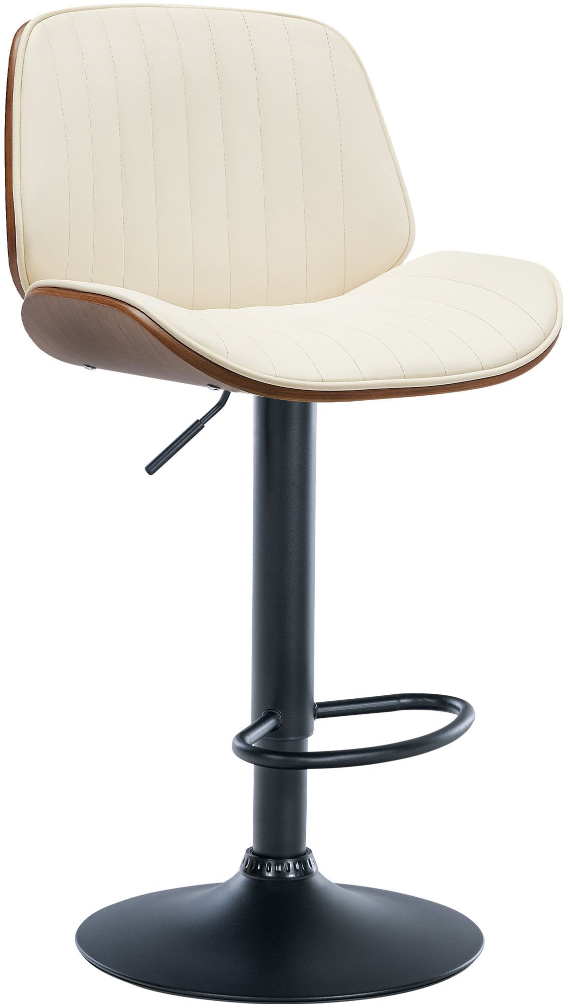 Barhocker Nova Kunstleder schwarz - walnuss/creme