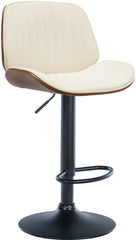 Barhocker Nova Kunstleder schwarz - walnuss/creme