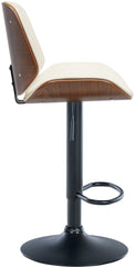 Barhocker Nova Kunstleder schwarz - walnuss/creme