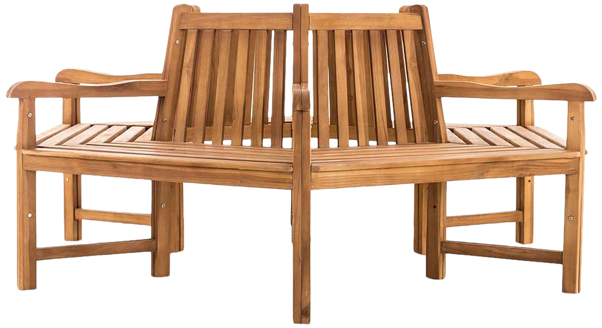 Baumbank Sonja mit Armlehnen 200 cm - teak