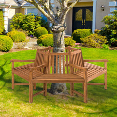 Baumbank Sonja mit Armlehnen 200 cm - teak