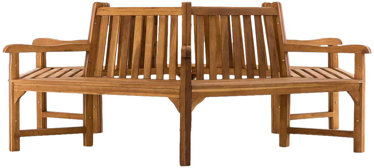 Baumbank Sonja mit Armlehnen 250 cm - teak