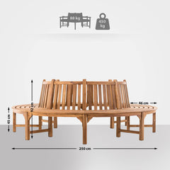 Baumbank Novum rund 250 cm - teak