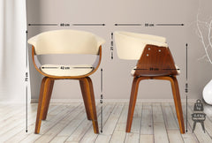 2er Set Stühle Bruce Kunstleder walnuss - creme