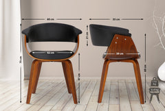 2er Set Stühle Bruce Kunstleder walnuss - schwarz