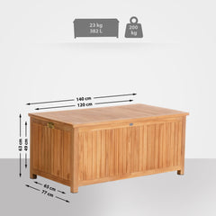 Teak Gartenbox Odessa 140X77X63 - teak
