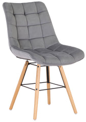 2er Set Stühle Leni Samt - grau