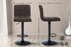 Barhocker Calma Stoff schwarz - braun