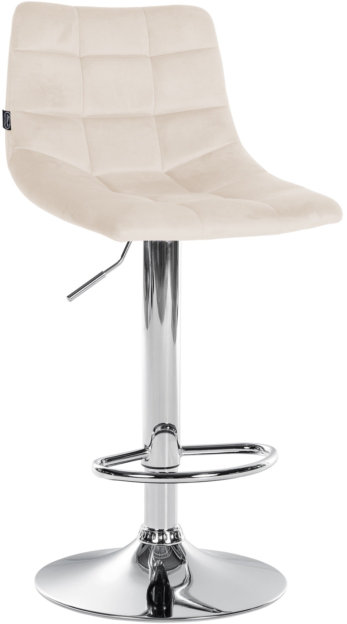 Barhocker Jerry Samt chrom - creme