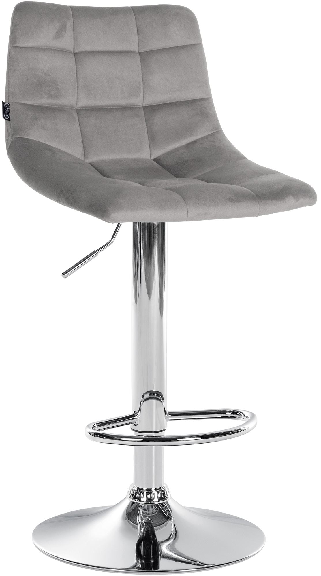Barhocker Jerry Samt chrom - grau