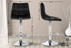 Barhocker Jerry Samt chrom - schwarz