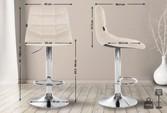 Barhocker Jerry Samt chrom - creme
