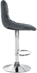 Barhocker Jerry Samt chrom - dunkelgrau