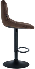Barhocker Jerry Samt schwarz - braun