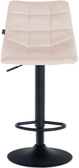 Barhocker Jerry Samt schwarz - beige