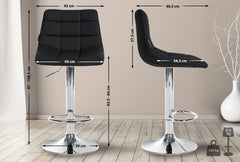 Barhocker Jerry Kunstleder chrom - schwarz