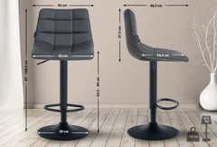 Barhocker Jerry Kunstleder schwarz - grau