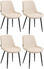 4er Set Esszimmerstühle Victoria Samt - creme