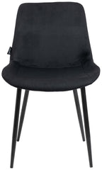2er Set Esszimmerstühle Victoria Samt - schwarz