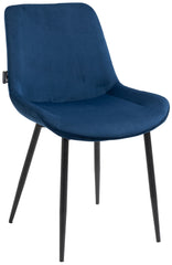 2er Set Esszimmerstühle Victoria Samt - blau