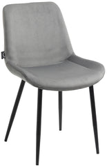 2er Set Esszimmerstühle Victoria Samt - grau