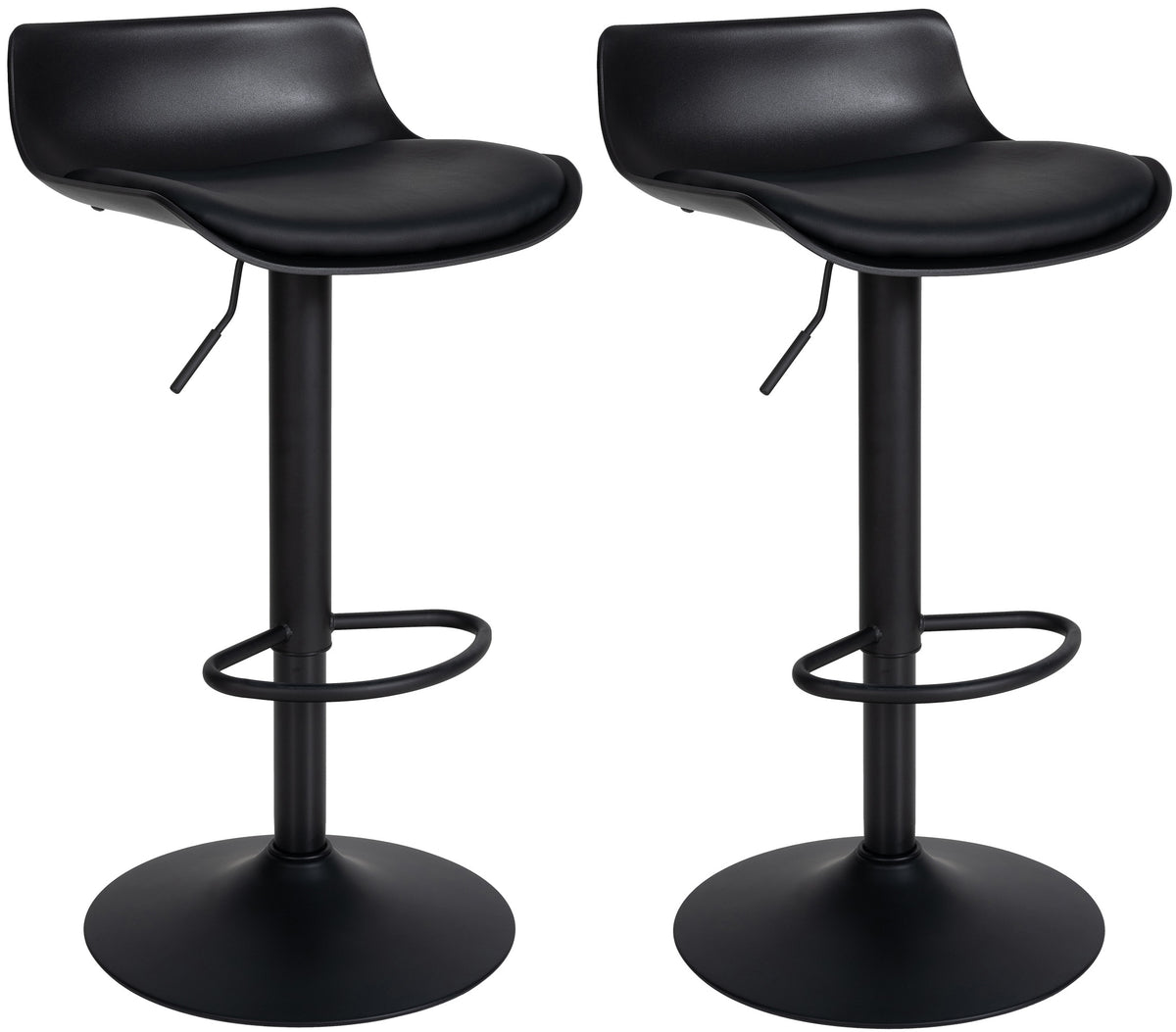 2er Set Barhocker Aveiro Kunstleder - schwarz