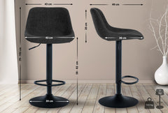Barhocker Loft Stoff - schwarz