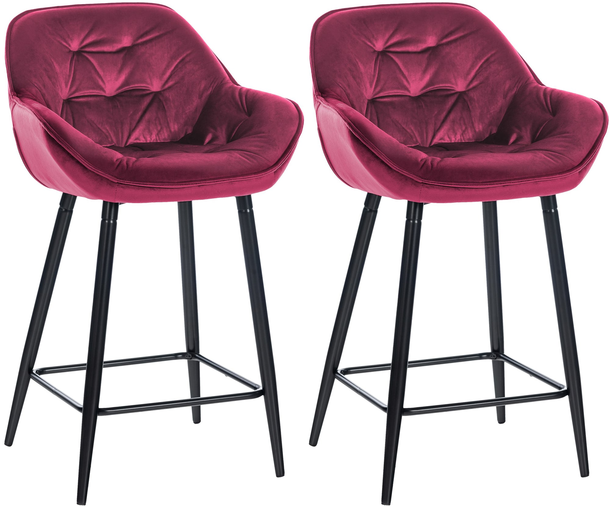 2er Set Barhocker Gibson 76 Samt - lila by Dropshipping-Europe – Barhocker