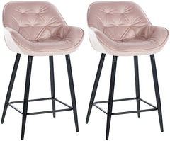 2er Set Barhocker Gibson 76 Samt - pink by Dropshipping-Europe – Barhocker