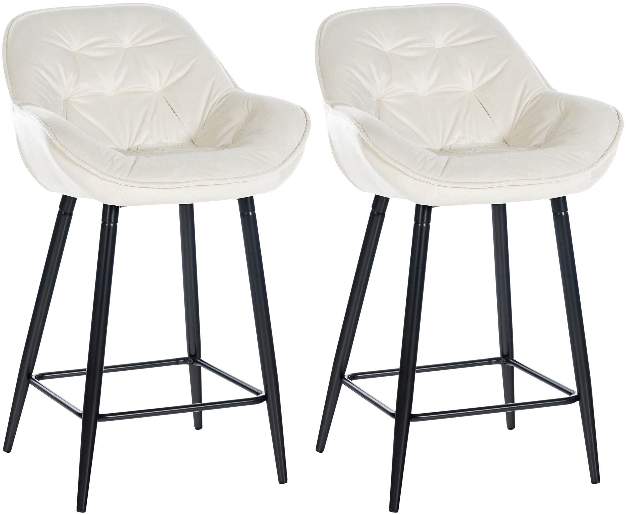 2er Set Barhocker Gibson 76 Samt - creme by Dropshipping-Europe – Barhocker