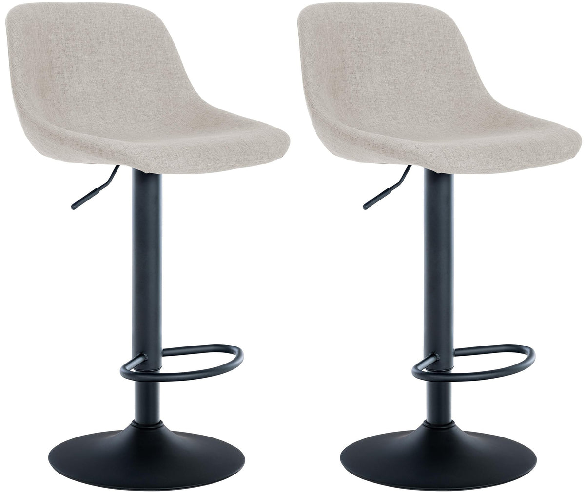 2er Set Barhocker Loft Stoff - creme