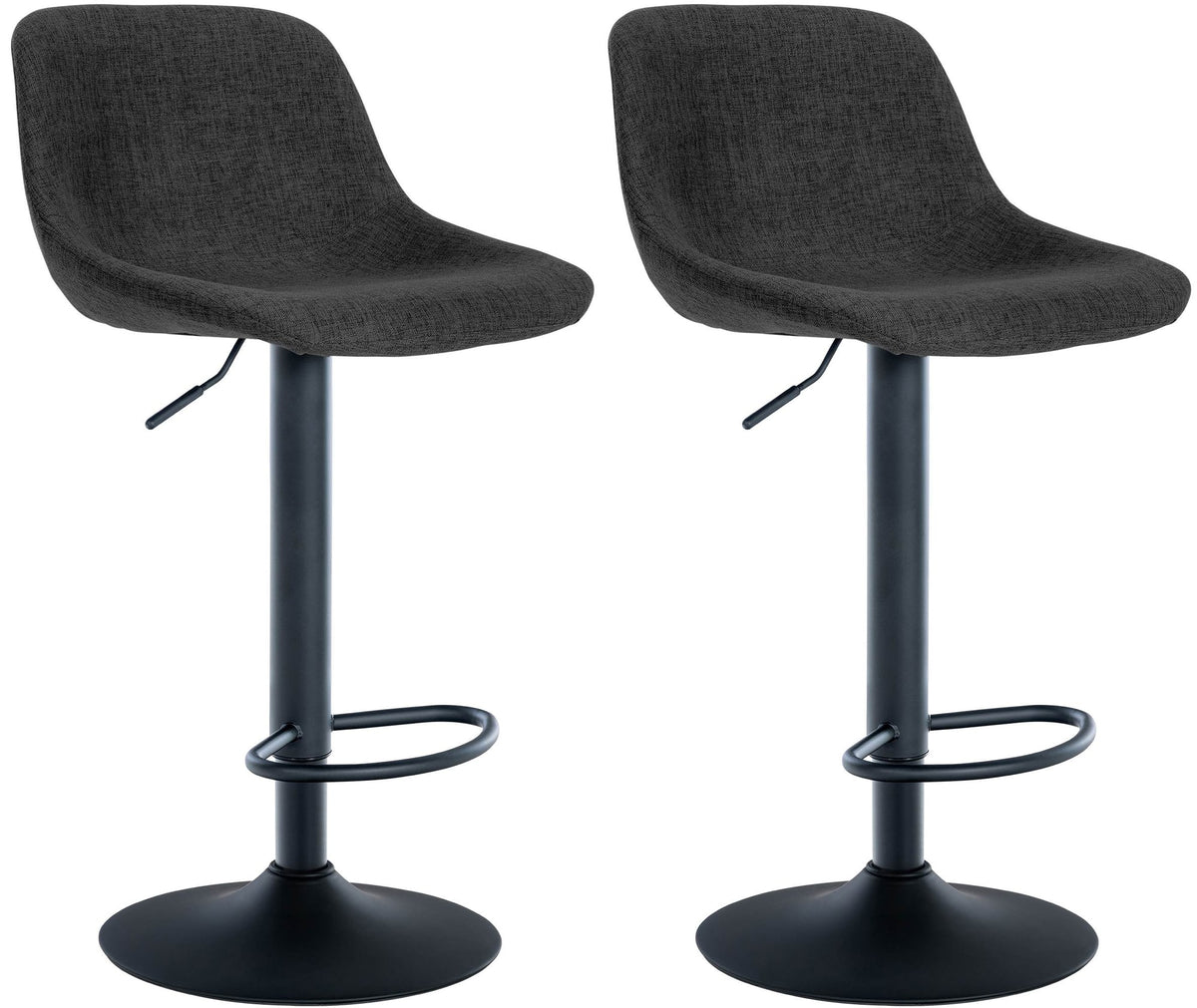 2er Set Barhocker Loft Stoff - schwarz