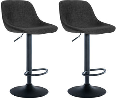 2er Set Barhocker Loft Stoff - schwarz