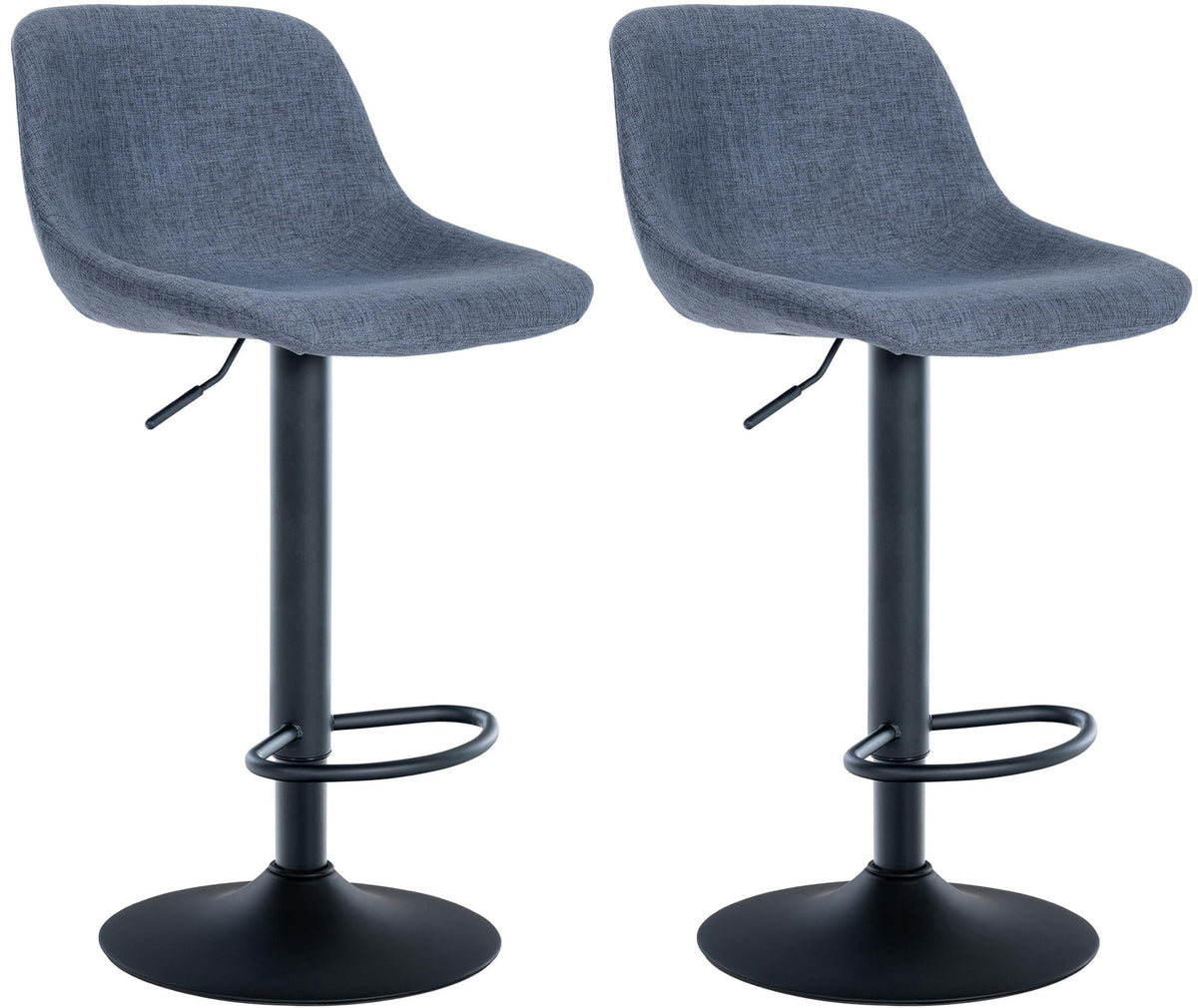 2er Set Barhocker Loft Stoff - blau