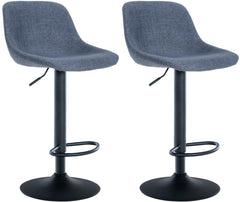 2er Set Barhocker Loft Stoff - blau