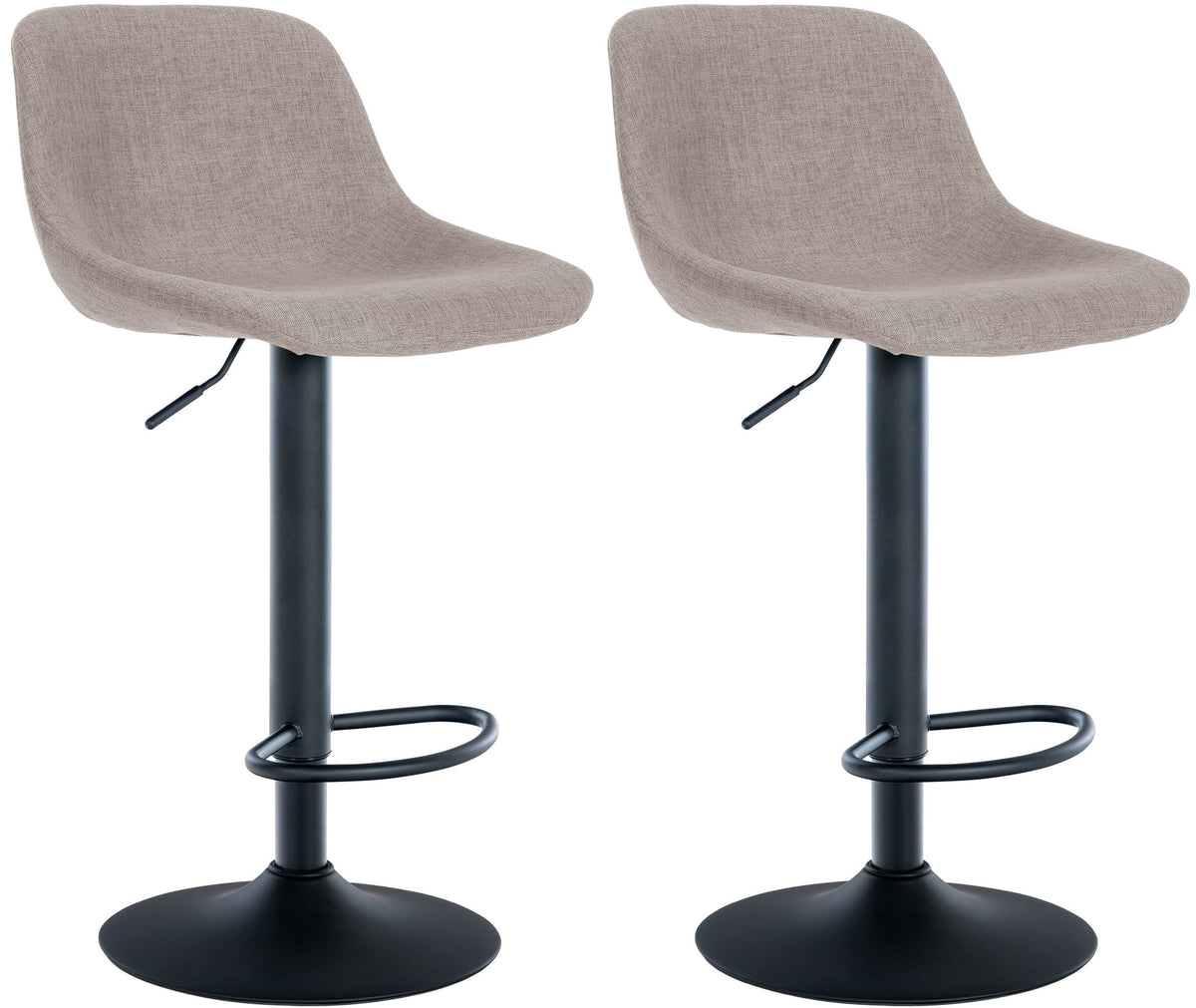 2er Set Barhocker Loft Stoff - taupe