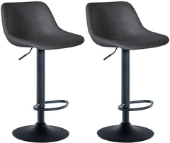 2er Set Barhocker Loft Samt - dunkelgrau