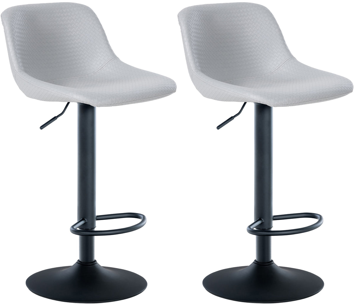 2er Set Barhocker Loft Kunstleder - grau