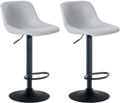 2er Set Barhocker Loft Kunstleder - grau