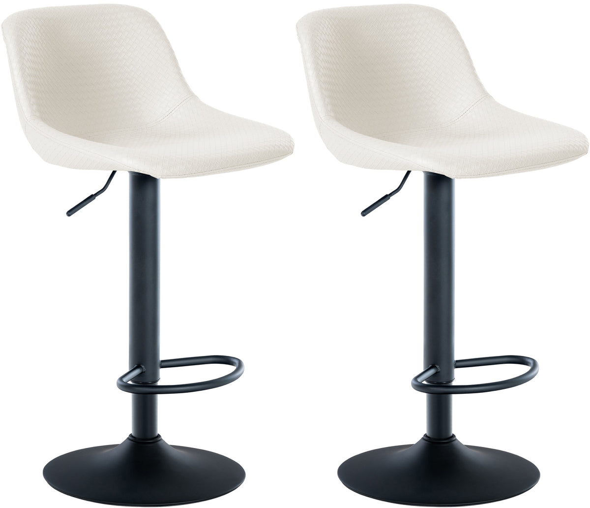 2er Set Barhocker Loft Kunstleder - creme