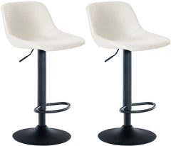 2er Set Barhocker Loft Kunstleder - creme