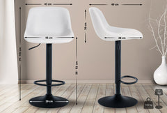 2er Set Barhocker Loft Kunstleder - wei�