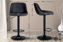 2er Set Barhocker Loft Kunstleder - schwarz