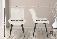 Stuhl Brady Samt - creme
