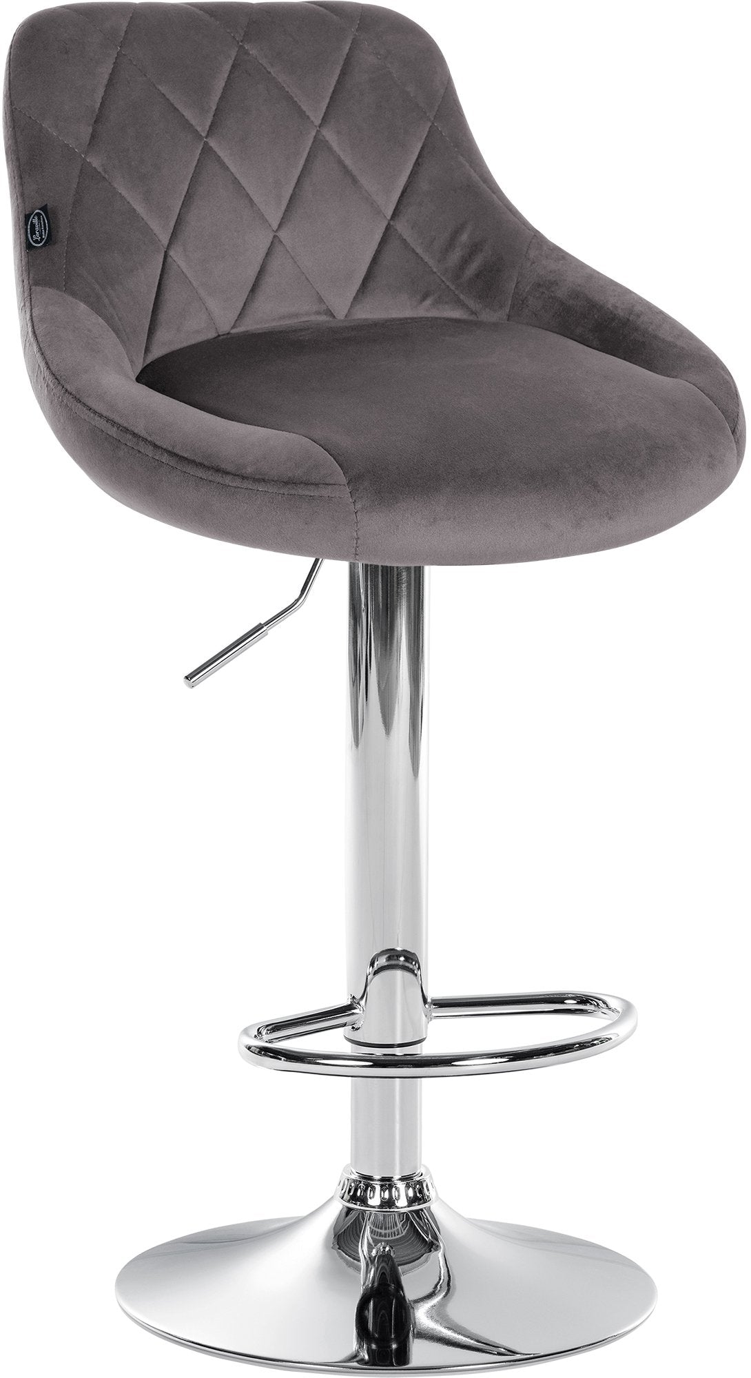 Barhocker Lazio Samt chrom - grau