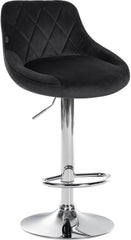 Barhocker Lazio Samt chrom - schwarz