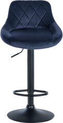 Barhocker Lazio Samt schwarz - blau