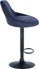 Barhocker Lazio Samt schwarz - blau