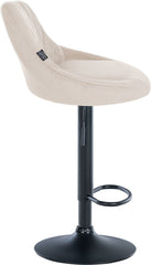 Barhocker Lazio Samt schwarz - creme