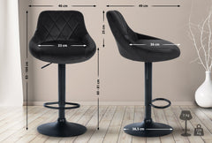 Barhocker Lazio Samt schwarz - schwarz